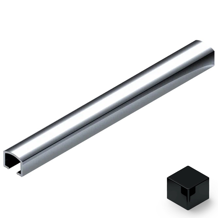Профиль вставка алюминий 10х8.2 мм Neexy PV104-19 (черный блестящий), 2.7 м.