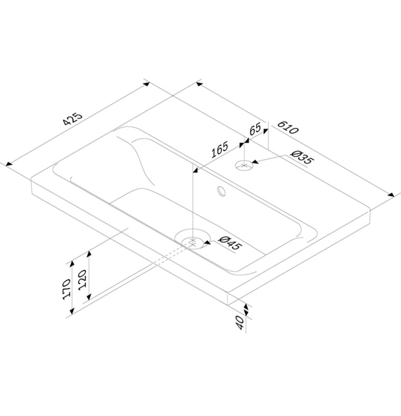 Раковина мебельная накладная AM.PM Gem M90WCC0602WG 60 см