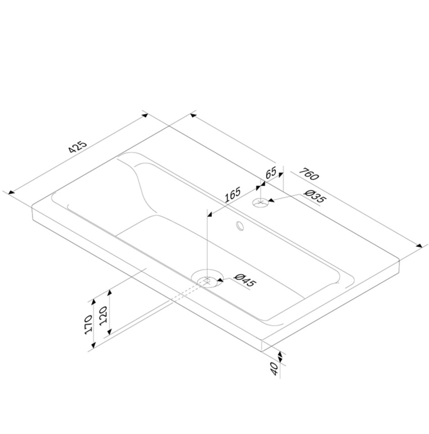 Раковина мебельная накладная AM.PM Gem M90WCC0752WG 75 см