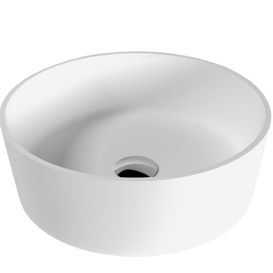 Раковина накладная 40.5x40,5x14см, Whitecross Agate D=40,5 0701.040040.200 (белый матовый), иск. камень