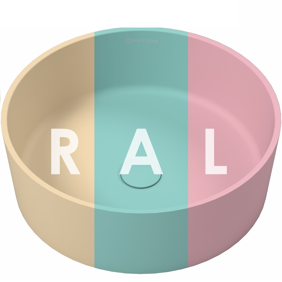 Раковина накладная 40.5x40,5x14см, Whitecross Agate D=40,5 0701.040040.2XXXX (цвет из палитры RAL матовый), иск. камень