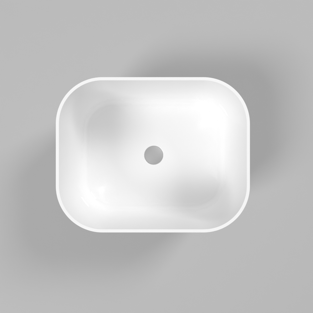 Раковина накладная 50x40x30см, Whitecross Lazurit 0713.050040.100 (белый), иск. камень