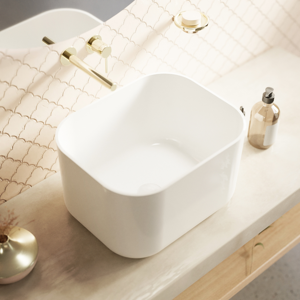 Раковина накладная 50x40x30см, Whitecross Lazurit 0713.050040.100 (белый), иск. камень