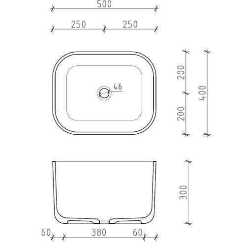 Раковина накладная 50x40x30см, Whitecross Lazurit 0713.050040.100 (белый), иск. камень