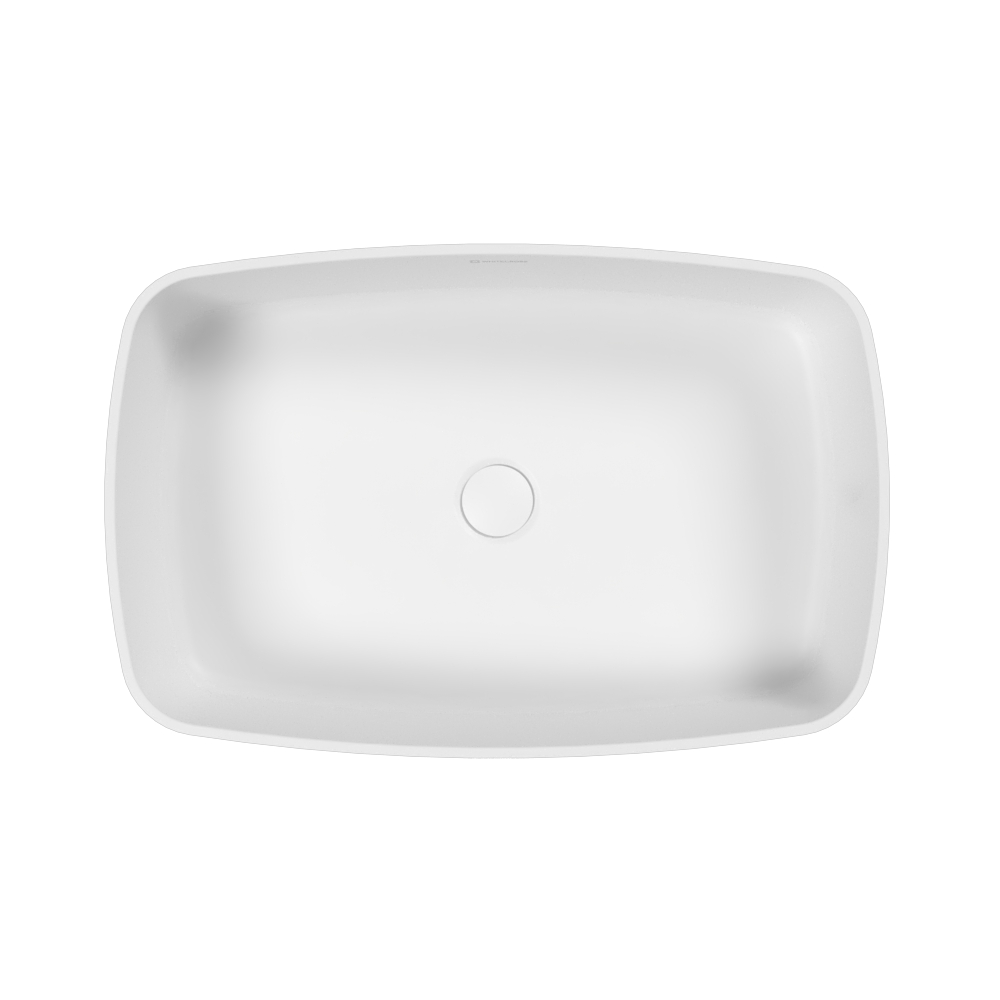 Раковина накладная 58x38x14см, Whitecross Jasper 0741.058038.200 (белый матовый), иск. камень