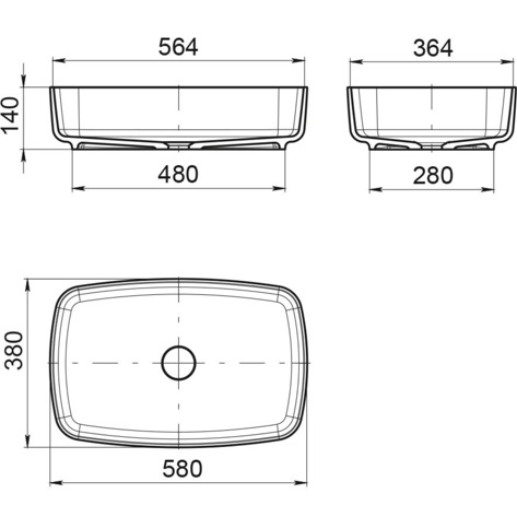 Раковина накладная 58x38x14см, Whitecross Jasper 0741.058038.200 (белый матовый), иск. камень