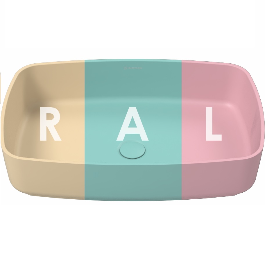 Раковина накладная 58x38x14см, Whitecross Jasper 0741.058038.2XXXX (цвет из палитры RAL матовый), иск. камень