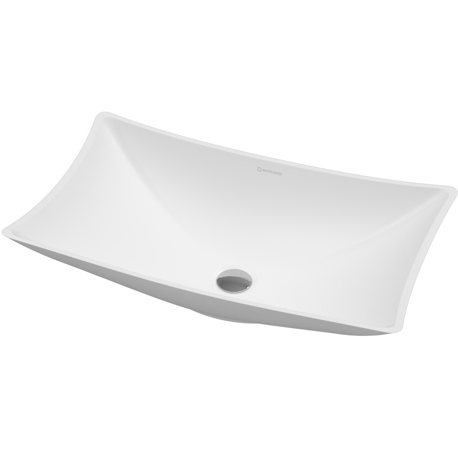 Раковина накладная 60x34.5x15см, Whitecross Coral 0739.060034.200 (белый матовый), иск. камень