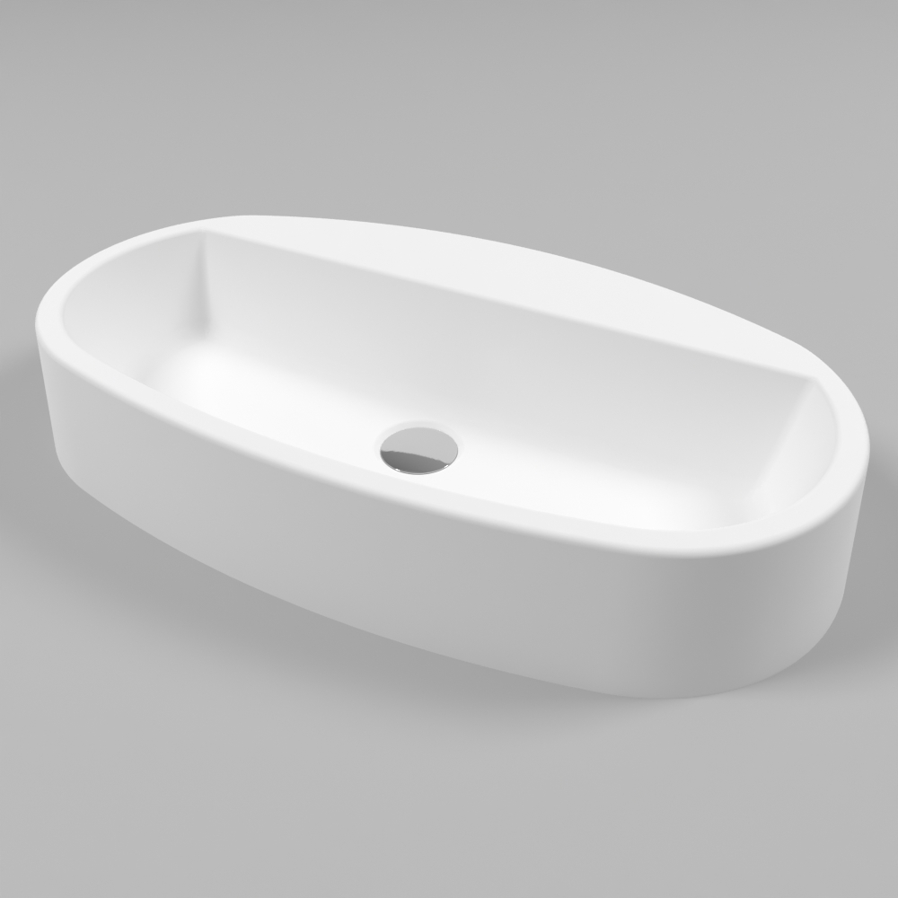 Раковина накладная 65x37x11см, Whitecross Obsidian 0736.065037.200 (белый матовый), иск. камень