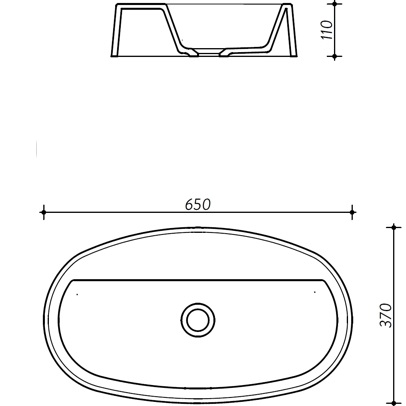 Раковина накладная 65x37x11см, Whitecross Obsidian 0736.065037.200 (белый матовый), иск. камень