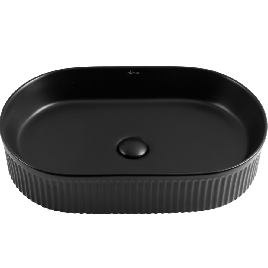 Раковина накладная Abber Bequem AC2116MB 57,5х36х12 (черный матовый)