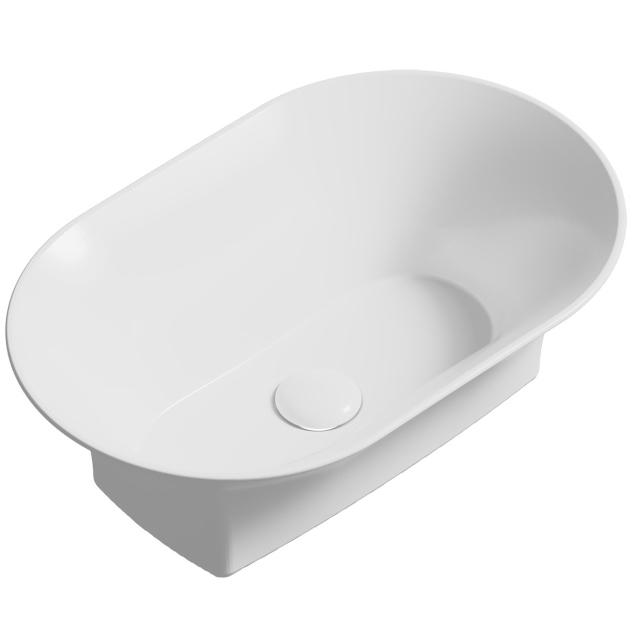 Раковина накладная Abber Bequem AC2119 56x37x17 (белый), с донным клапаном