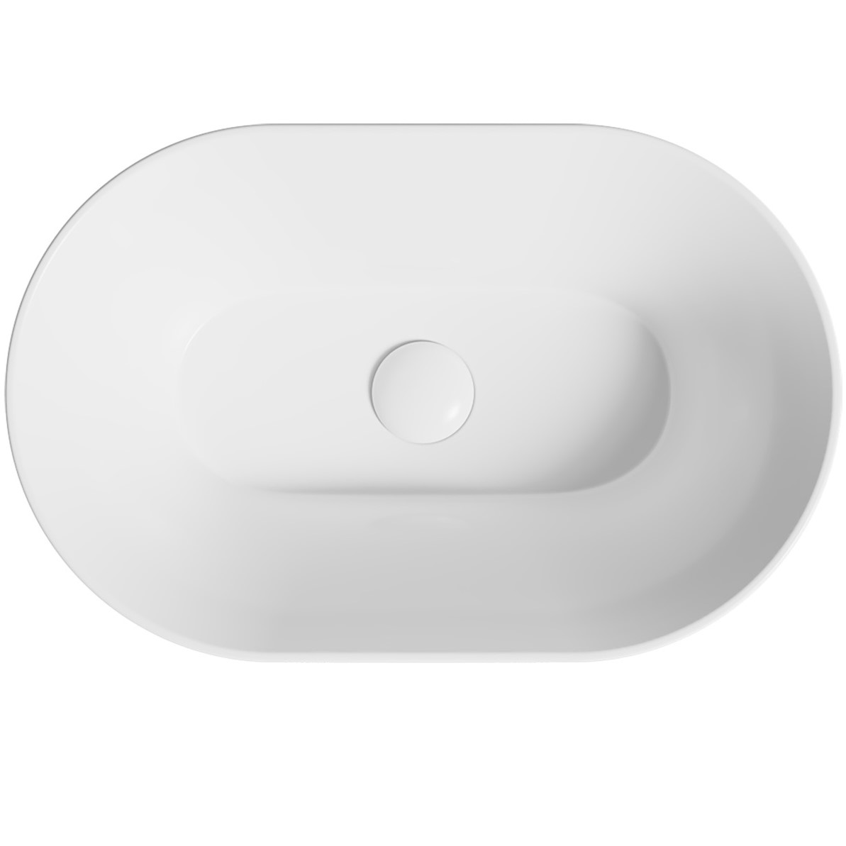 Раковина накладная Abber Bequem AC2119 56x37x17 (белый), с донным клапаном