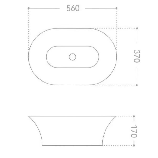 Раковина накладная Abber Bequem AC2119 56x37x17 (белый), с донным клапаном