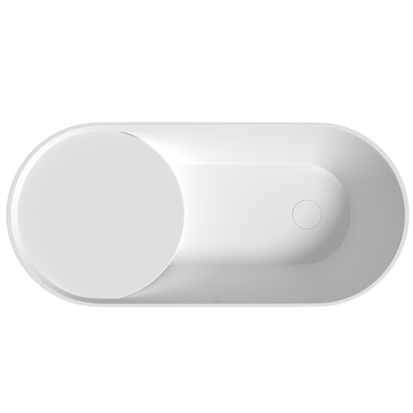 Раковина накладная Abber Bequem AC2120 72x33x13 (белый), с донным клапаном