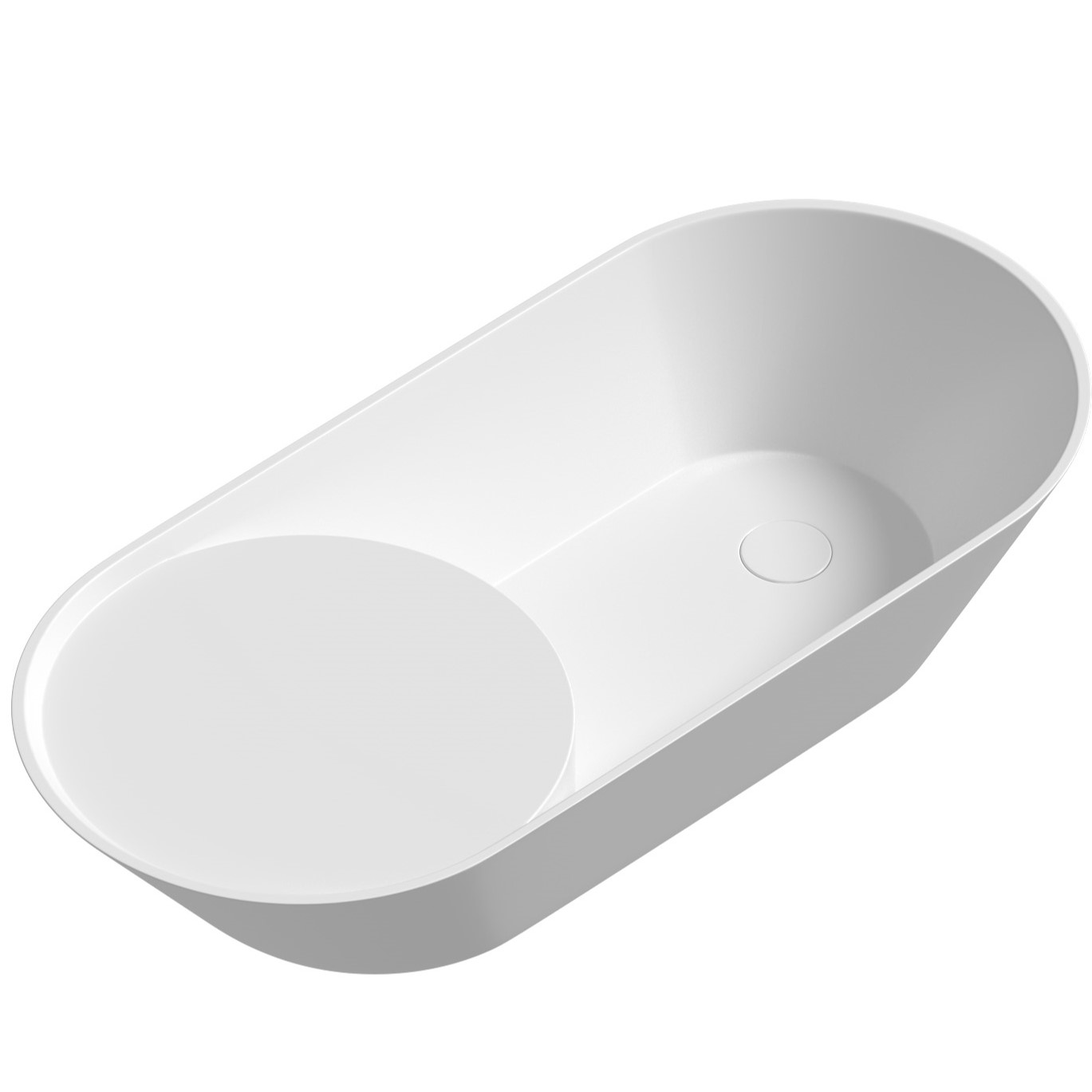 Раковина накладная Abber Bequem AC2120 72x33x13 (белый), с донным клапаном