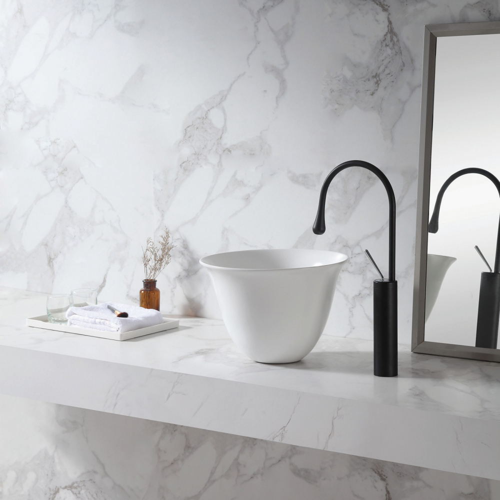 Раковина накладная Abber Bequem AC2122 36x36x25 (белый), с донным клапаном