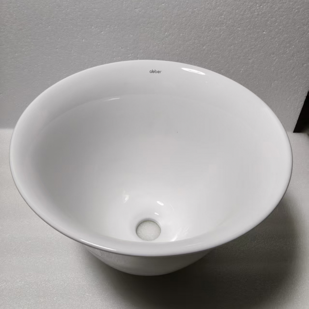 Раковина накладная Abber Bequem AC2122 36x36x25 (белый), с донным клапаном