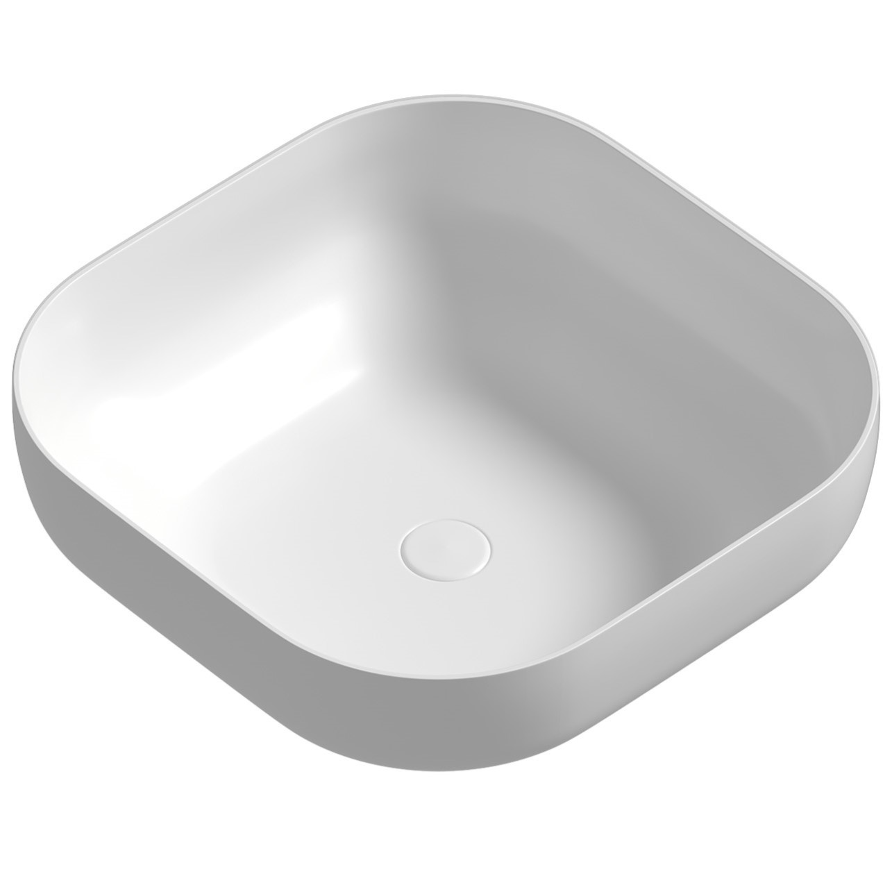 Раковина накладная Abber Bequem AC2123 42x42x14 (белый), с донным клапаном