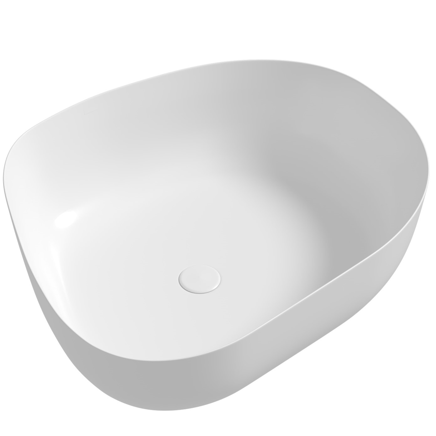 Раковина накладная Abber Bequem AC2124 56.5x45.5x14 (белый), с донным клапаном