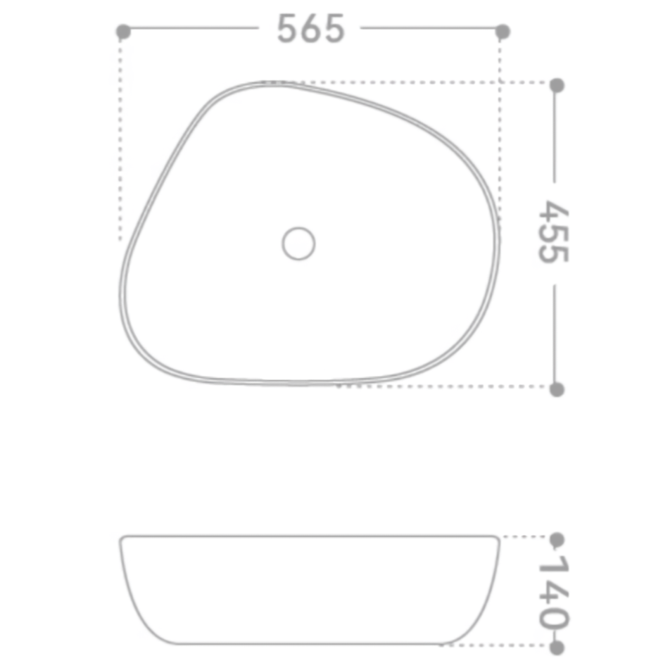 Раковина накладная Abber Bequem AC2124 56.5x45.5x14 (белый), с донным клапаном