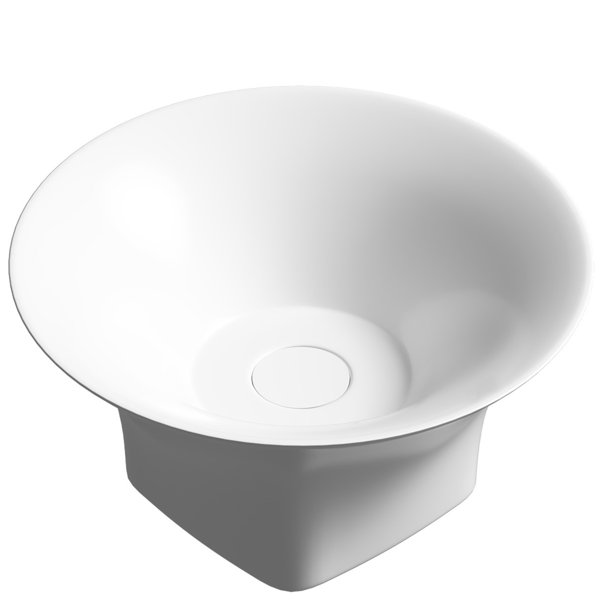 Раковина накладная Abber Bequem AC2125 38x38x18 (белый), с донным клапаном