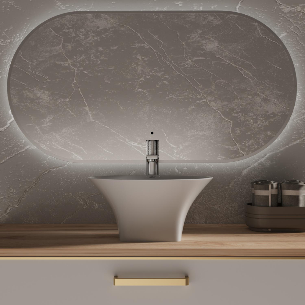 Раковина накладная Abber Bequem AC2125 38x38x18 (белый), с донным клапаном