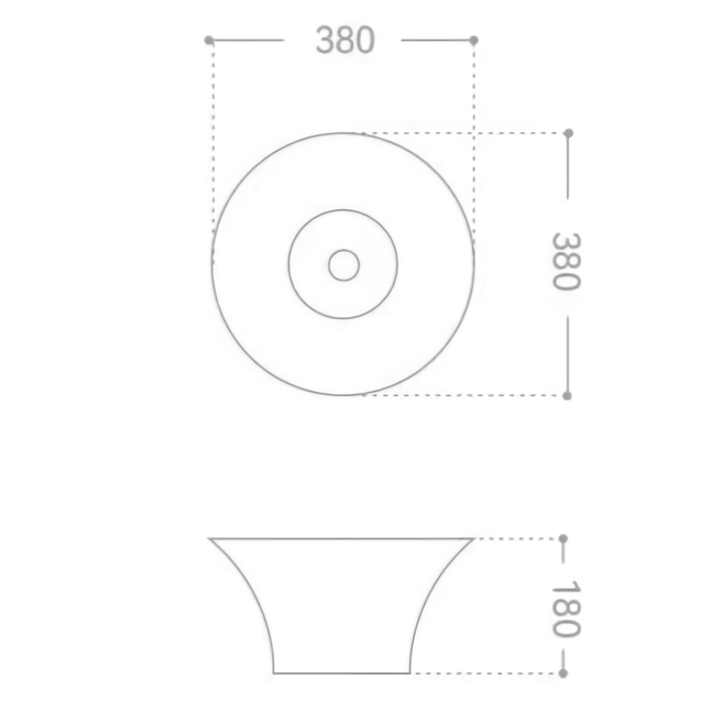 Раковина накладная Abber Bequem AC2125 38x38x18 (белый), с донным клапаном