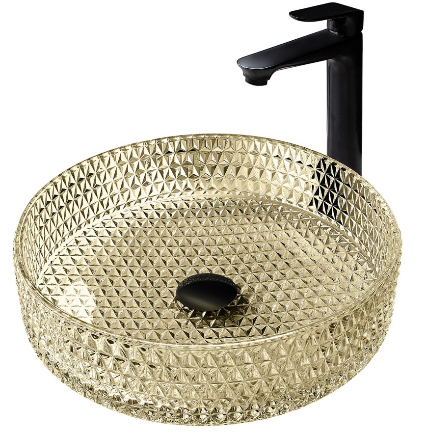 Раковина накладная Abber Glas AK2301GG 39,5x39,5x10,5 (золотой)