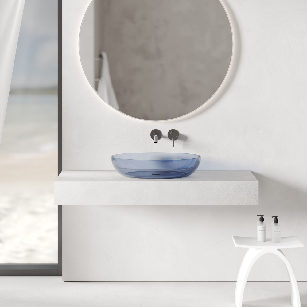 Раковина накладная Abber Kristall  AT2801Saphir 60х40х13 (синий)