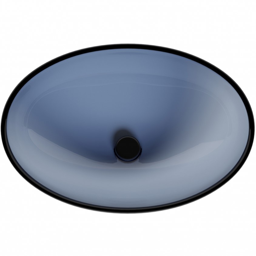 Раковина накладная Abber Kristall AT2802Saphir 50х35х15 (синий)