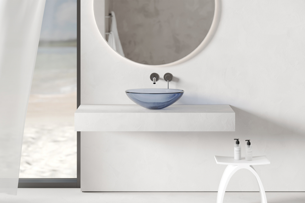 Раковина накладная Abber Kristall AT2802Saphir 50х35х15 (синий)