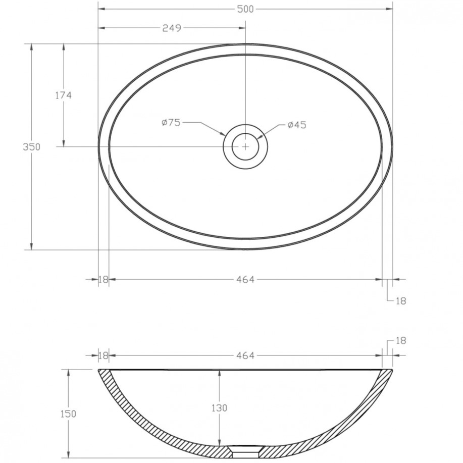 Раковина накладная Abber Kristall AT2802Saphir 50х35х15 (синий)