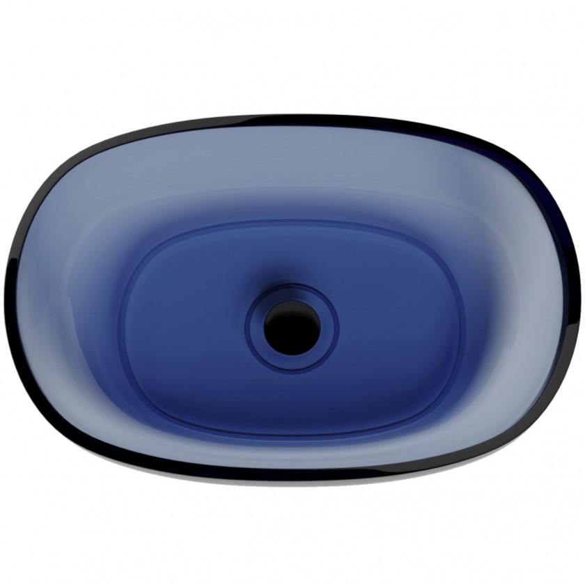 Раковина накладная Abber Kristall AT2805Saphir 60х40х15,5 (синий)