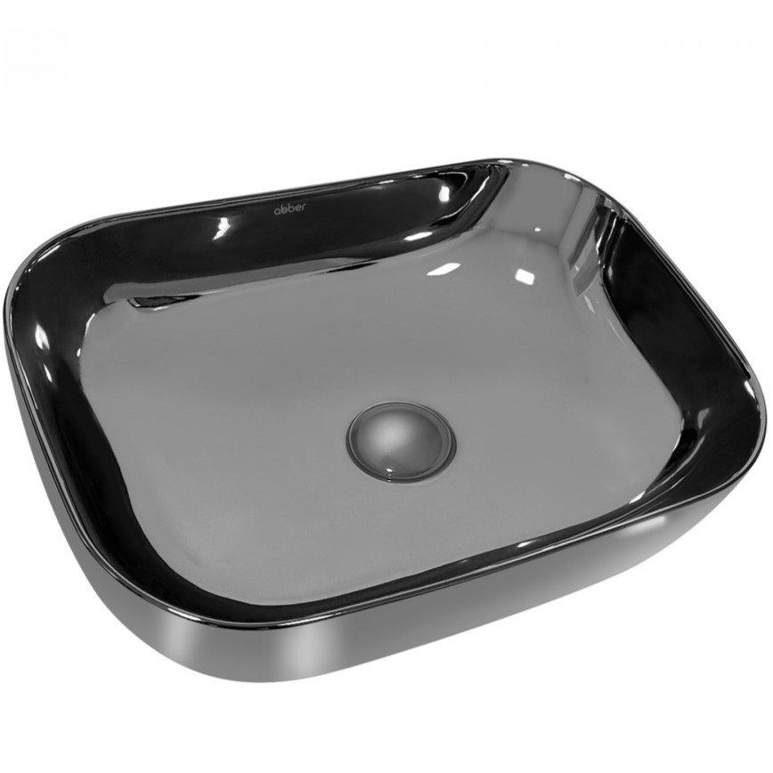 Раковина накладная Abber Rechteck AC2200GS 46x32,5x13,5 (серебряный)