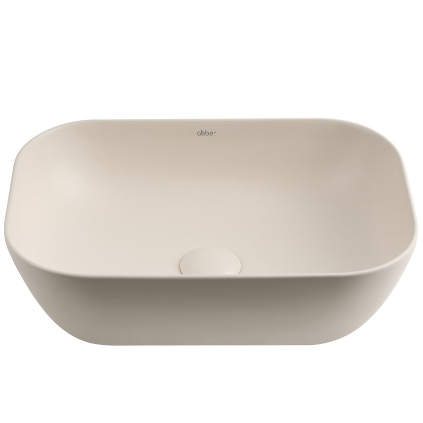 Раковина накладная Abber Rechteck AC2200MBE 46x32,5x13,5 (светло-бежевый матовый)
