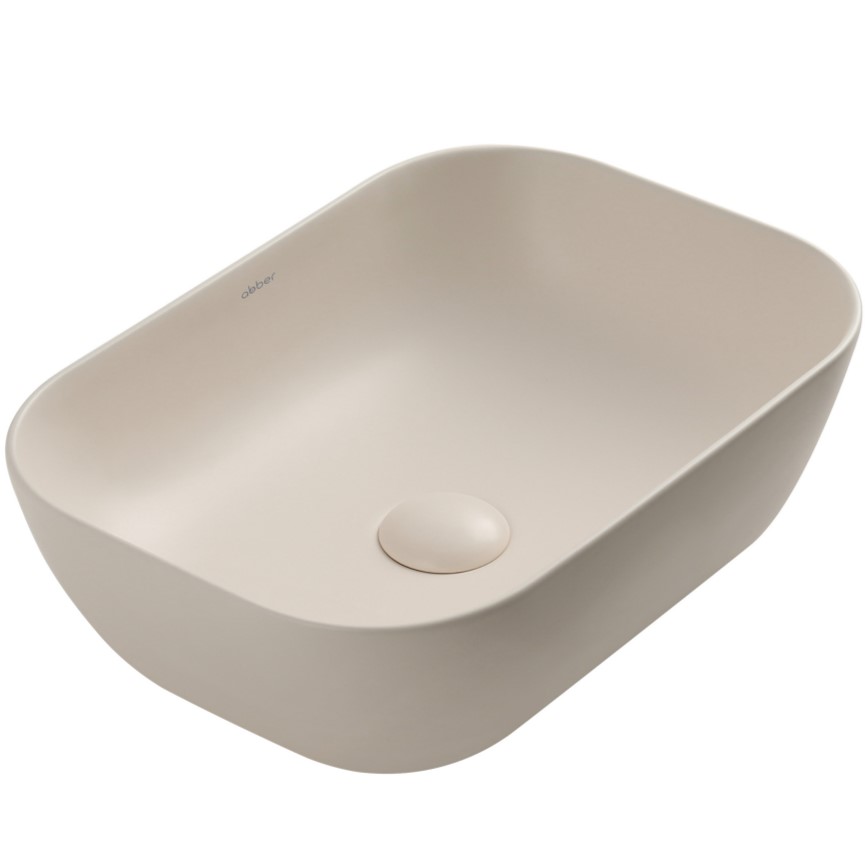 Раковина накладная Abber Rechteck AC2200MBE 46x32,5x13,5 (светло-бежевый матовый)