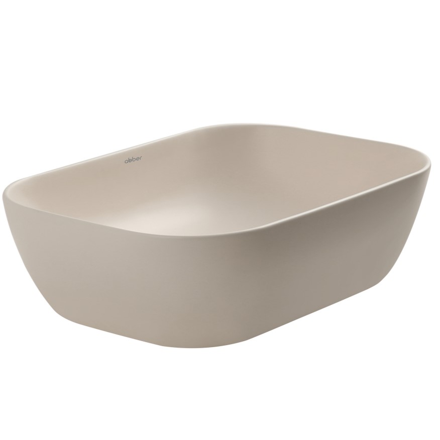 Раковина накладная Abber Rechteck AC2200MBE 46x32,5x13,5 (светло-бежевый матовый)