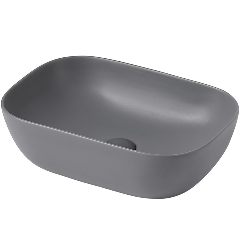 Раковина накладная Abber Rechteck AC2200MG 46x32,5x13,5 (серый матовый)