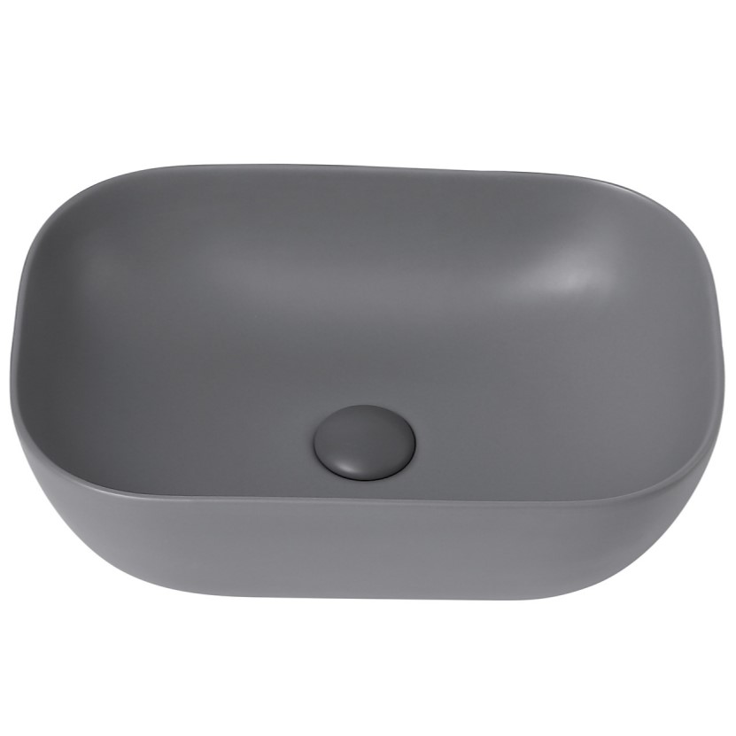 Раковина накладная Abber Rechteck AC2200MG 46x32,5x13,5 (серый матовый)