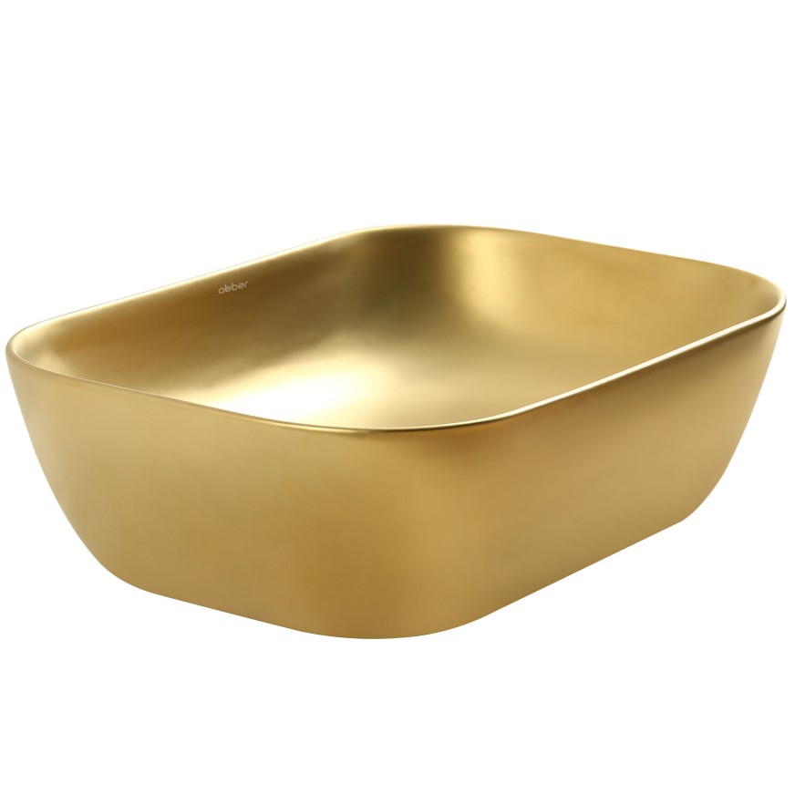 Раковина накладная Abber Rechteck AC2200MMG 46x32,5x13,5 (золотой матовый)