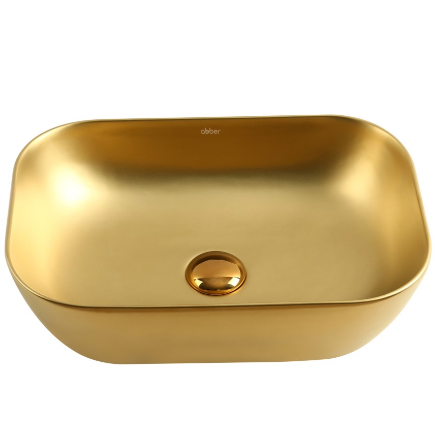Раковина накладная Abber Rechteck AC2200MMG 46x32,5x13,5 (золотой матовый)