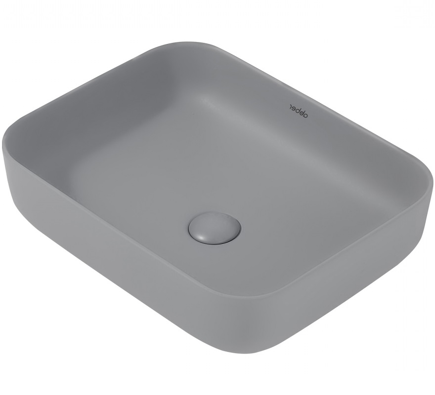 Раковина накладная Abber Rechteck AC2202MG 50x39x14 (серый матовый)