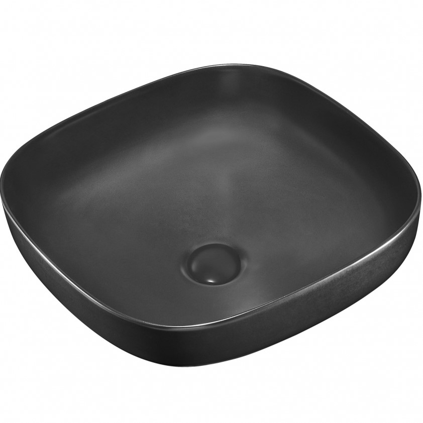 Раковина накладная Abber Rechteck AC2217MB 42x42x14 (черный матовый)