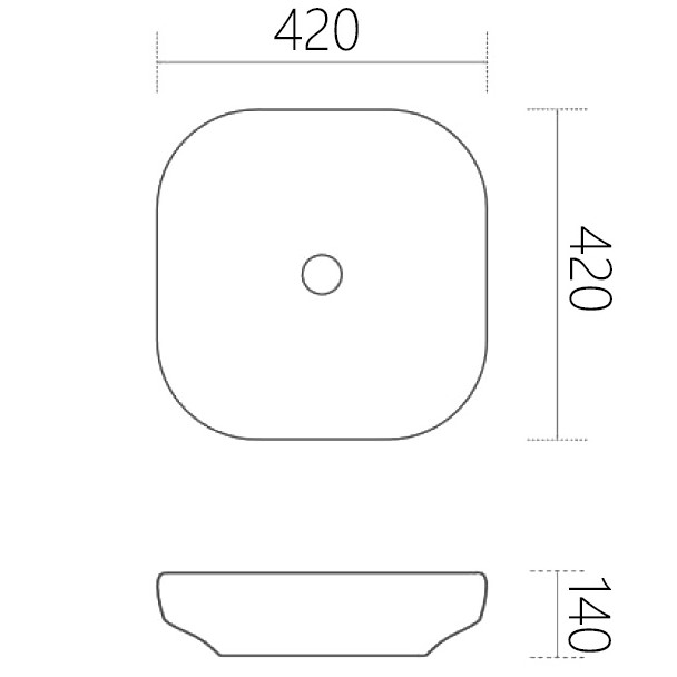 Раковина накладная Abber Rechteck AC2217MBG 42x42x14 (зеленый матовый)