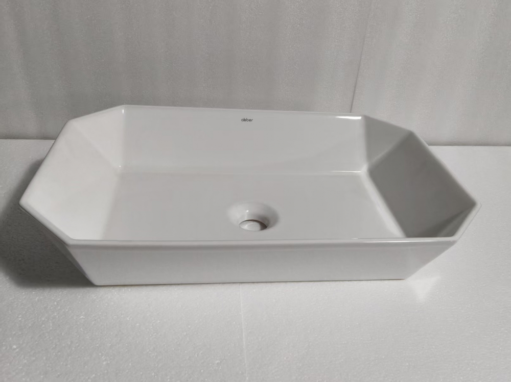 Раковина накладная Abber Rechteck AC2218 70х36х16 (белый), с донным клапаном