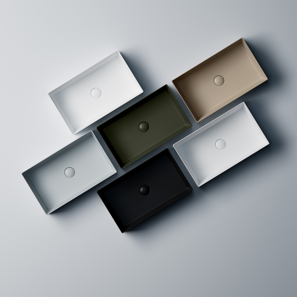 Раковина накладная Abber Rechteck AC2220 60х36х16 (белый), с донным клапаном