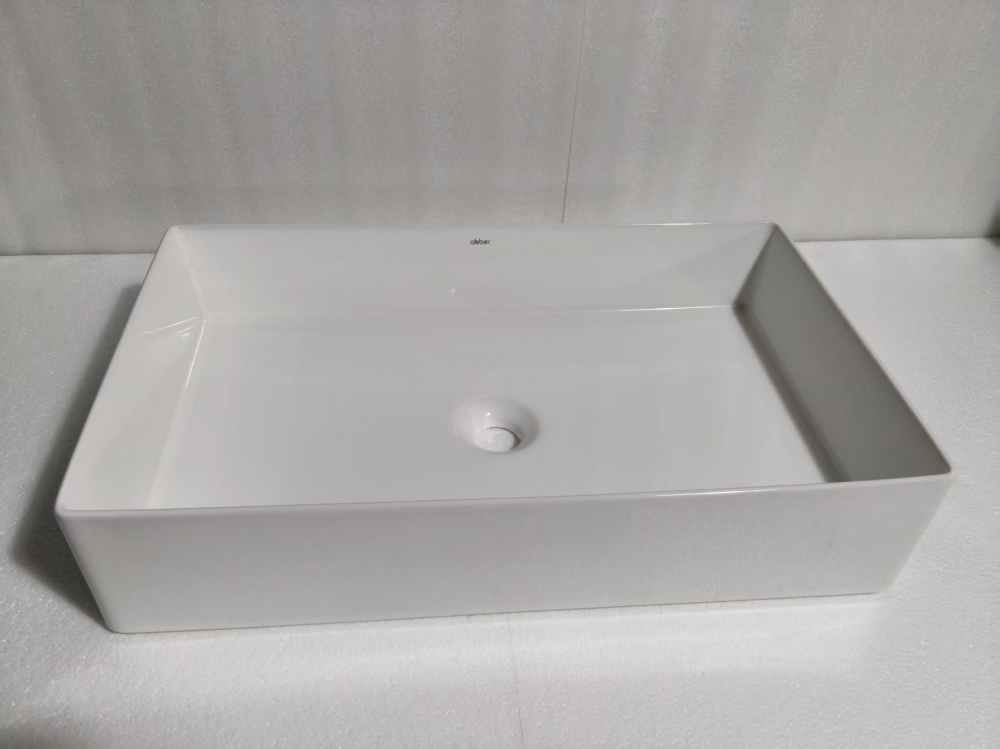 Раковина накладная Abber Rechteck AC2220 60х36х16 (белый), с донным клапаном