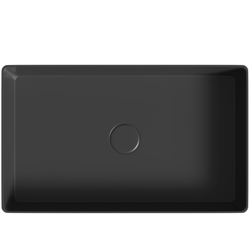 Раковина накладная Abber Rechteck AC2220MB 60х36х16 (черный матовый), с донным клапаном
