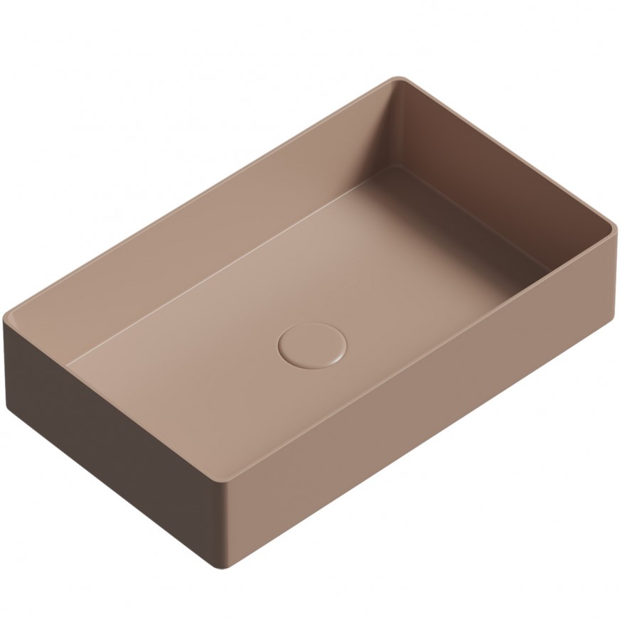Раковина накладная Abber Rechteck AC2220MK 60х36х16 (хаки матовый), с донным клапаном